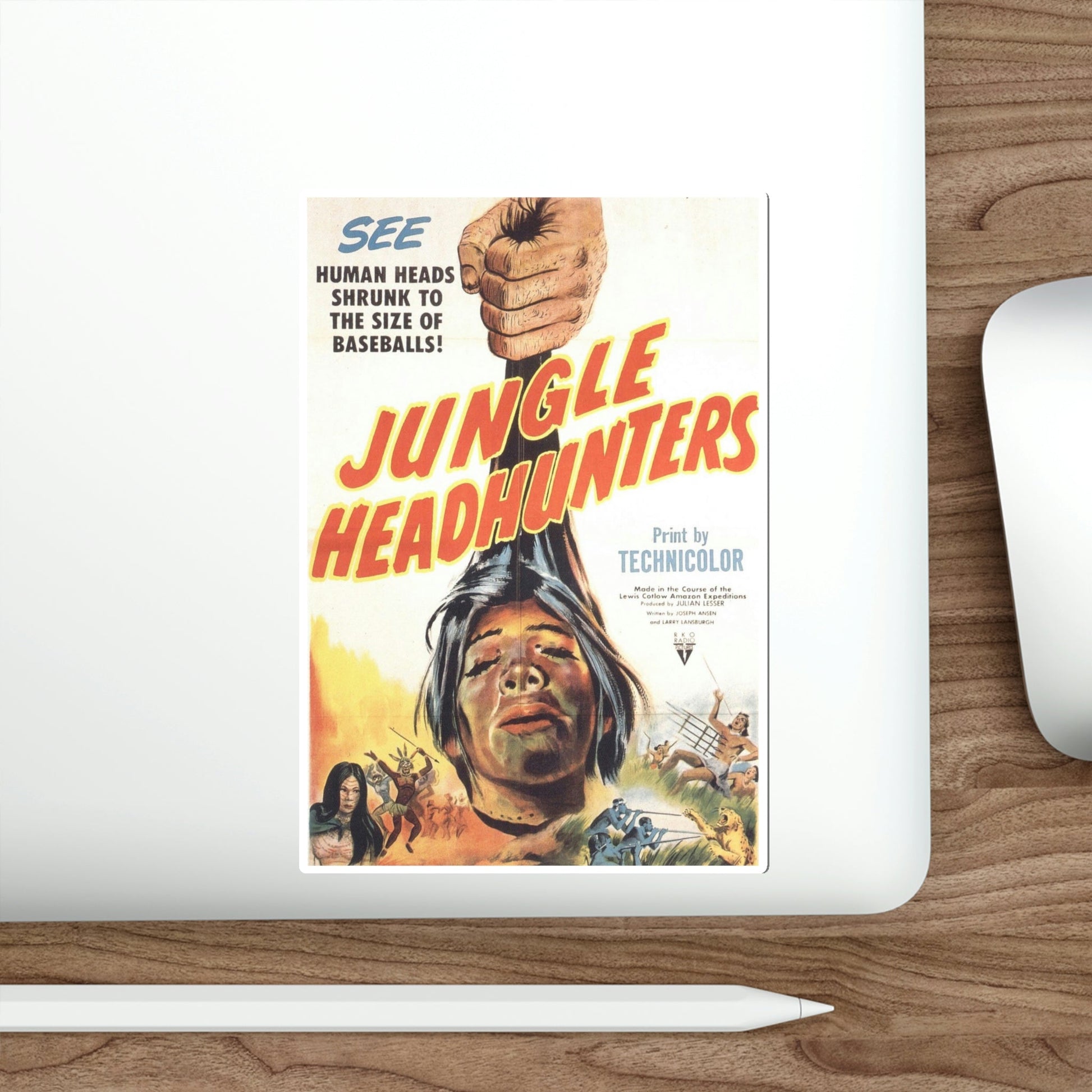 Jungle Headhunters 1951 Movie Poster STICKER Vinyl Die-Cut Decal-The Sticker Space