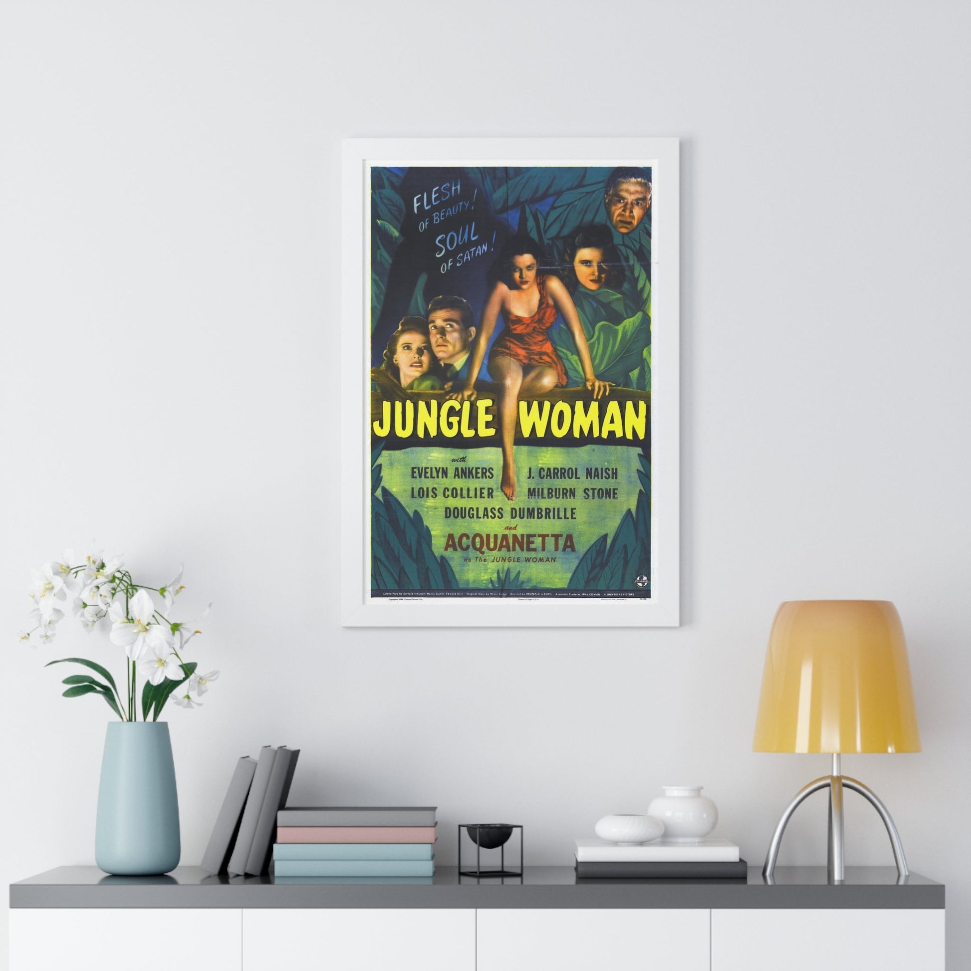 JUNGLE WOMAN 1944 - Framed Movie Poster-The Sticker Space