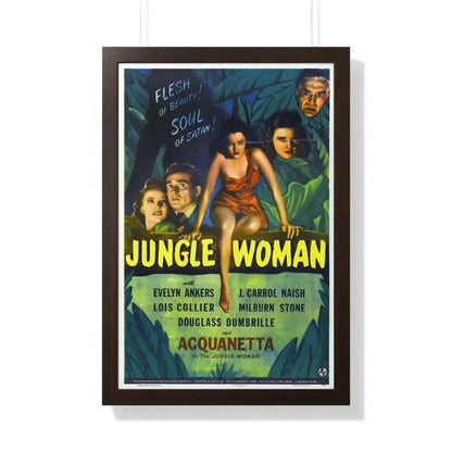 JUNGLE WOMAN 1944 - Framed Movie Poster 20" x 30" Walnut - The Sticker Space