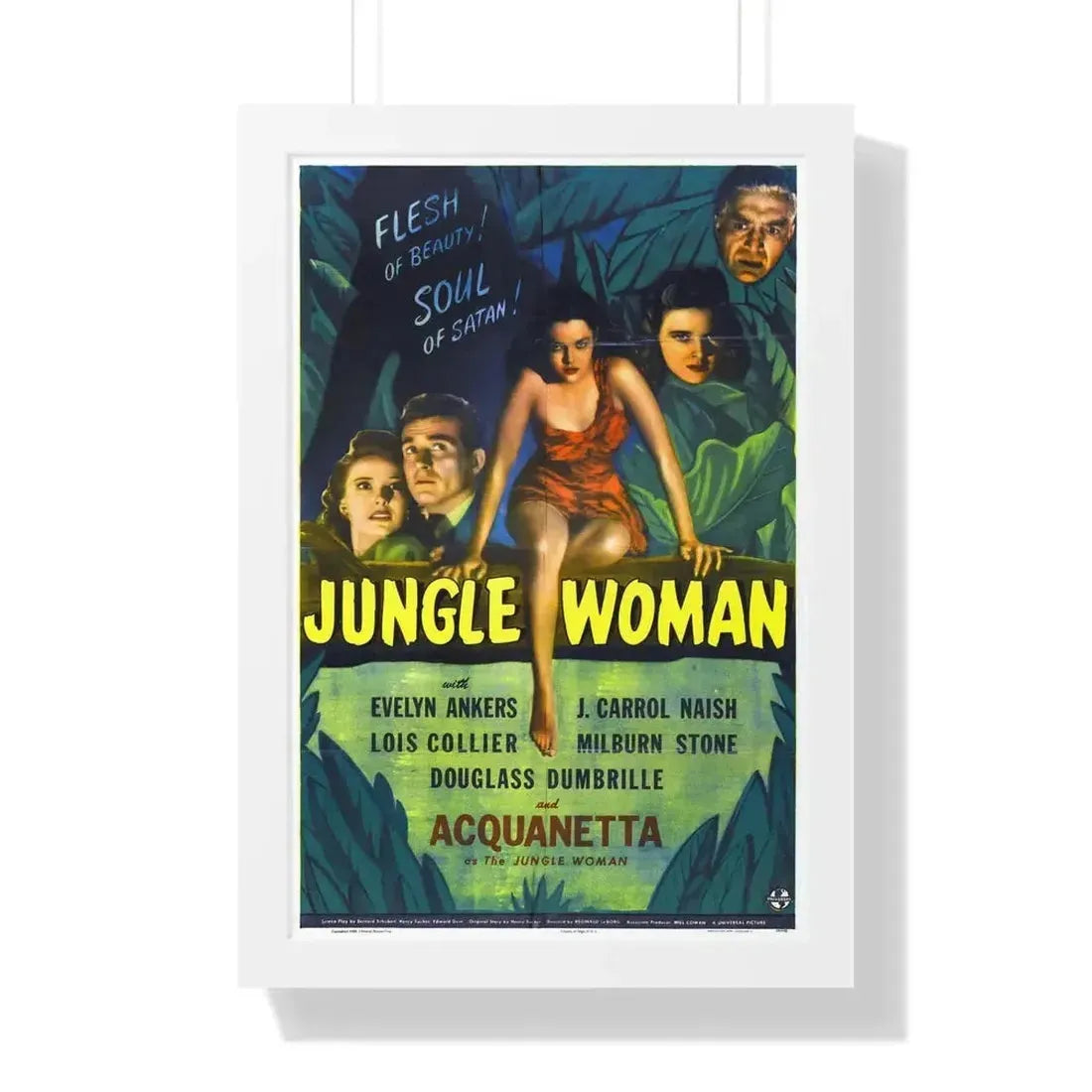 JUNGLE WOMAN 1944 - Framed Movie Poster - The Sticker Space