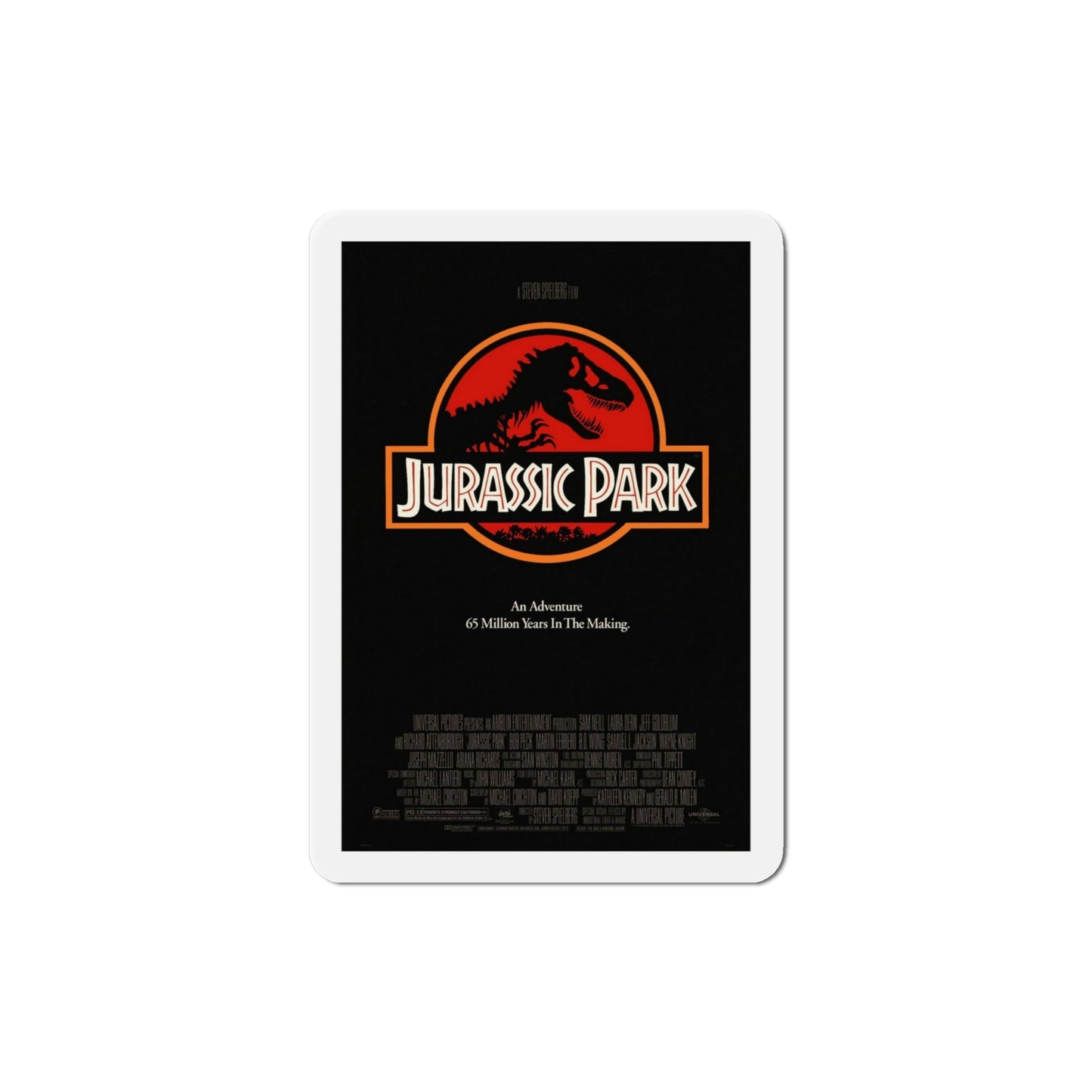 Jurassic Park 1993 2 Movie Poster Die-Cut Magnet-4" x 4"-The Sticker Space