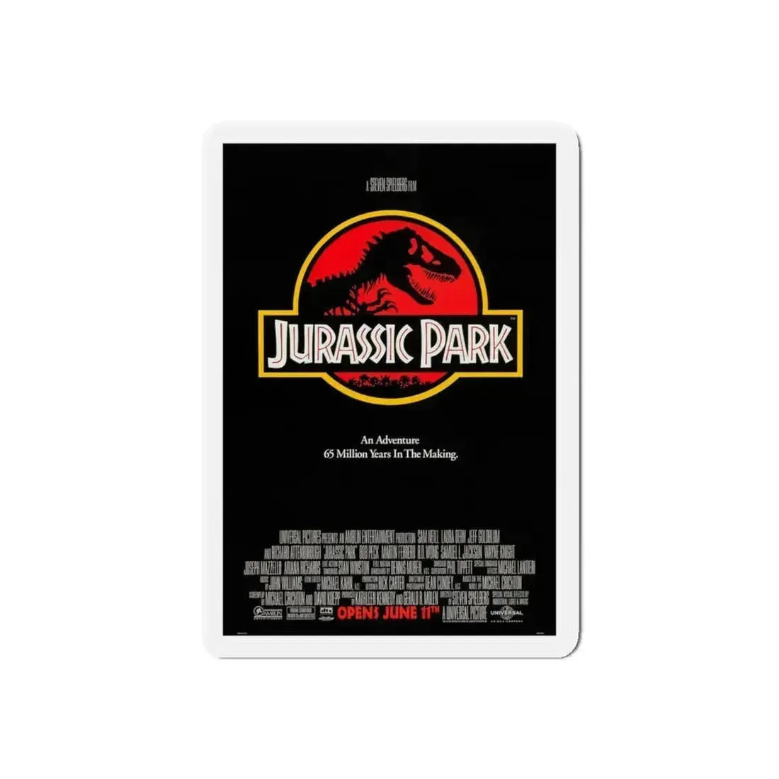 JURASSIC PARK 1993 Movie Poster - Refrigerator Magnet 4 Inch Die-Cut - The Sticker Space