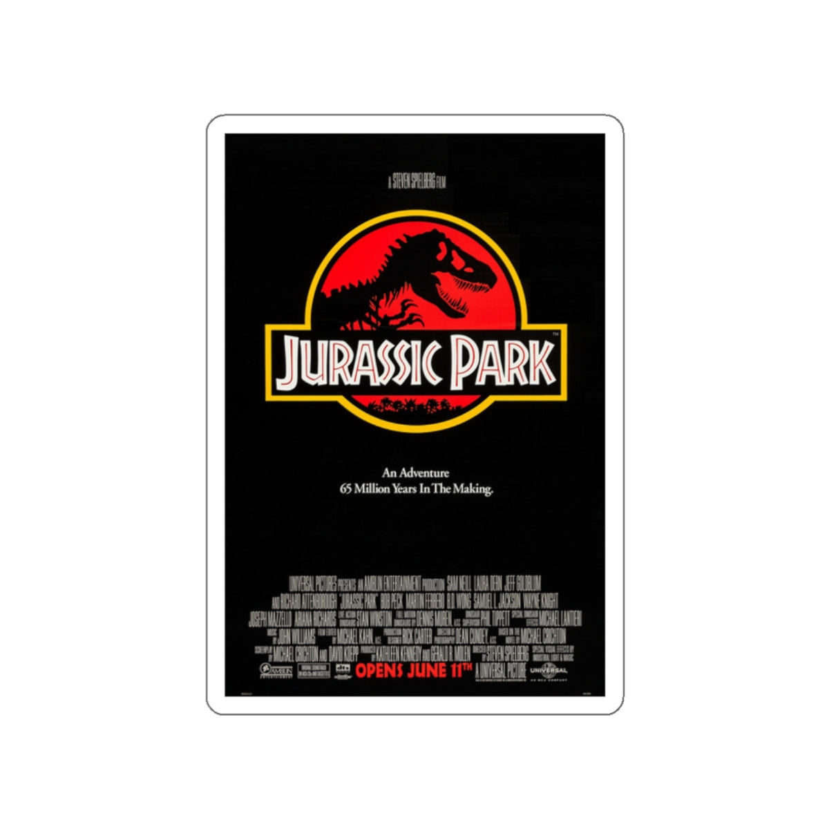 JURASSIC PARK 1993 Movie Poster STICKER Vinyl Die-Cut Decal-2 Inch-The Sticker Space