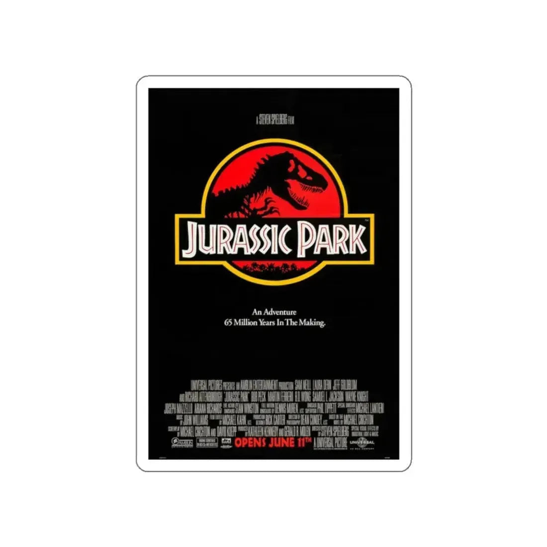 JURASSIC PARK 1993 Movie Poster STICKER Vinyl Die-Cut Decal 2 Inch - The Sticker Space