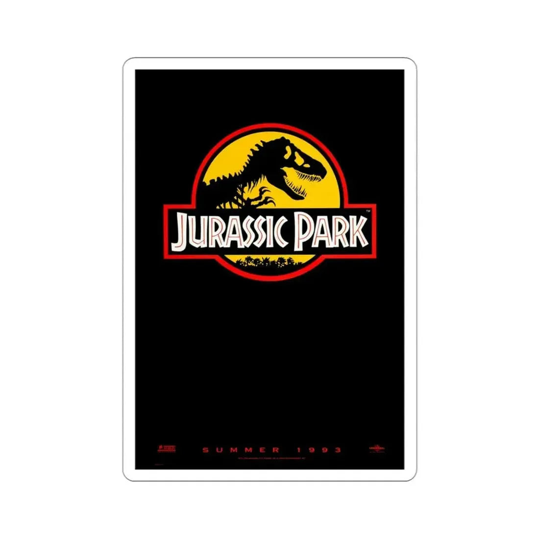 Jurassic Park 1993 Movie Poster STICKER Vinyl Die-Cut Decal 3 Inch - The Sticker Space