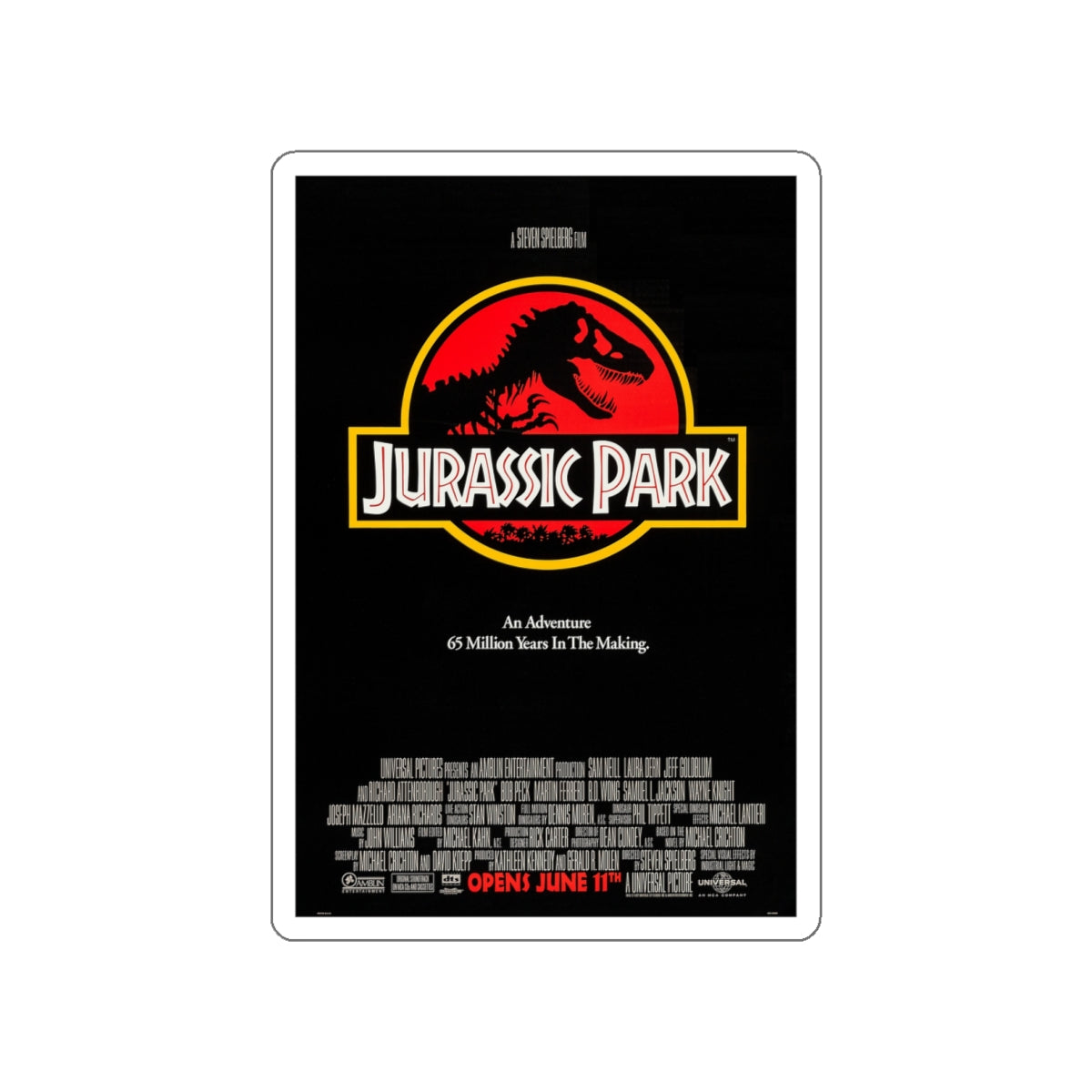 JURASSIC PARK 1993 Movie Poster STICKER Vinyl Die-Cut Decal-5 Inch-The Sticker Space