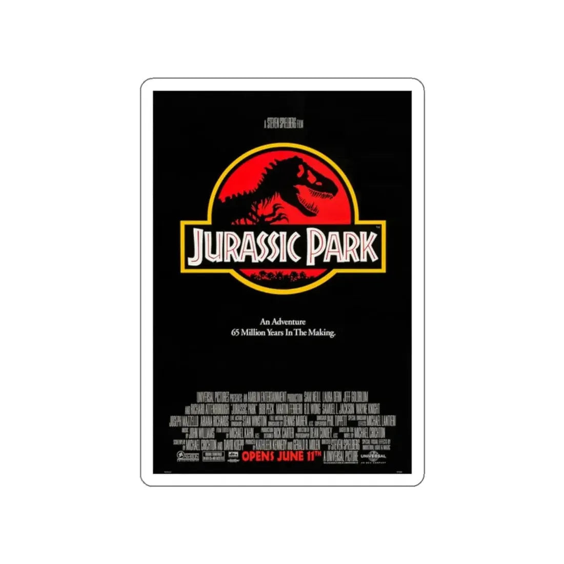 JURASSIC PARK 1993 Movie Poster STICKER Vinyl Die-Cut Decal - The Sticker Space