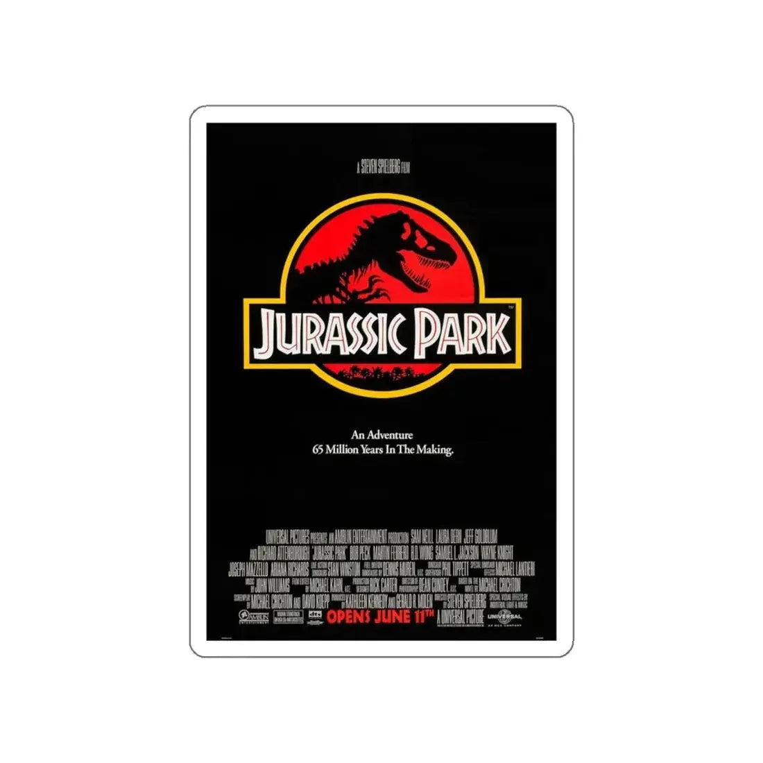 JURASSIC PARK 1993 Movie Poster STICKER Vinyl Die-Cut Decal - The Sticker Space