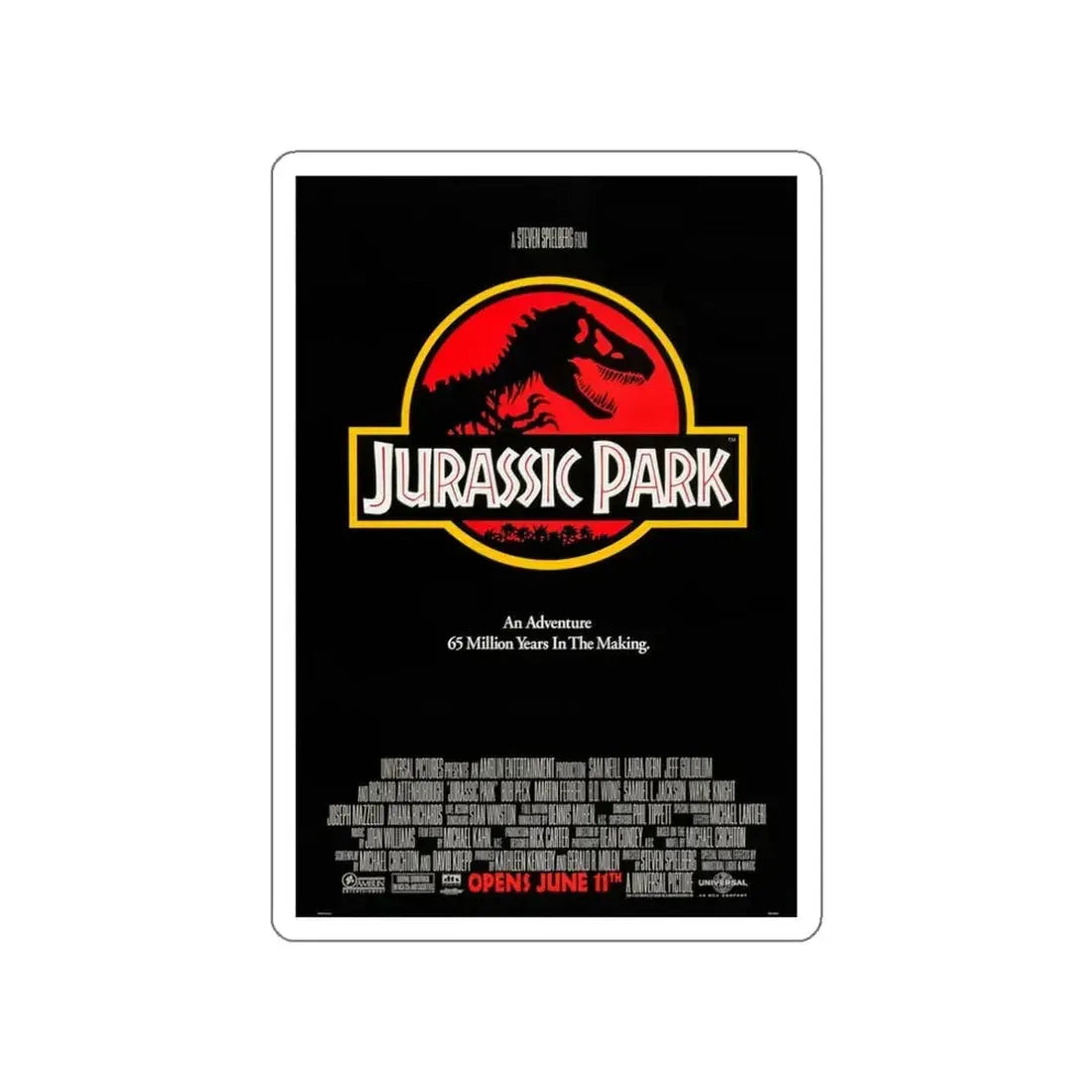 JURASSIC PARK 1993 Movie Poster STICKER Vinyl Die-Cut Decal - The Sticker Space