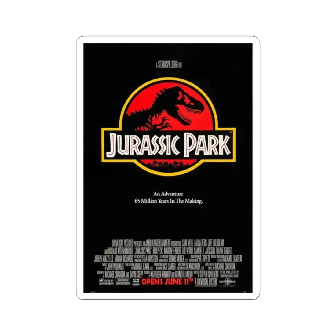 JURASSIC PARK 1993 Movie Poster - STICKER Vinyl Kiss-Cut Decal 2 Inch White - The Sticker Space