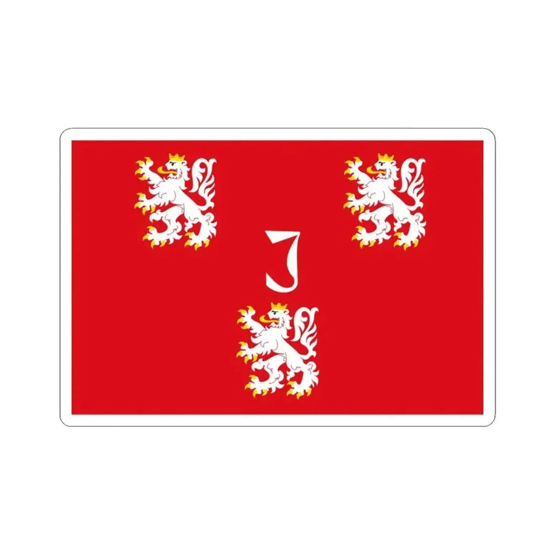 Jurbeke vlag (Belgium) STICKER Vinyl Kiss-Cut Decal 4 Inch White - The Sticker Space