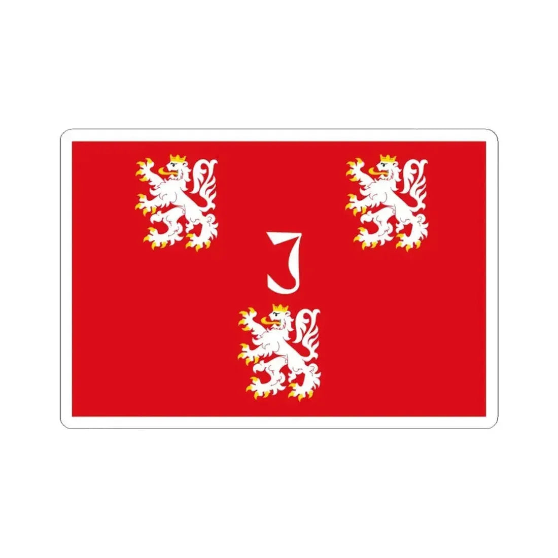Jurbeke vlag (Belgium) STICKER Vinyl Kiss-Cut Decal 6 Inch White - The Sticker Space
