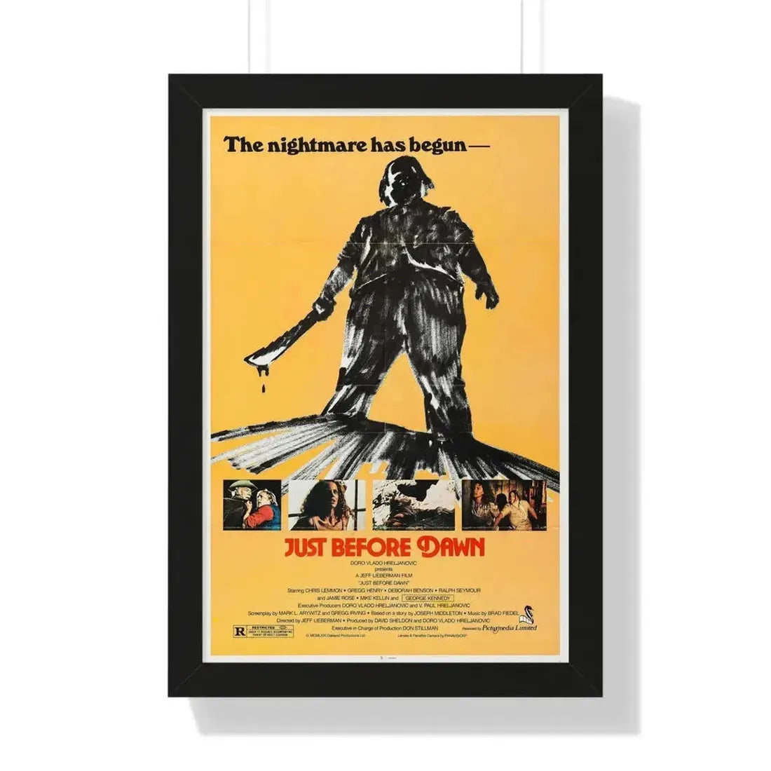 JUST BEFORE DAWN 1981 - Framed Movie Poster - The Sticker Space