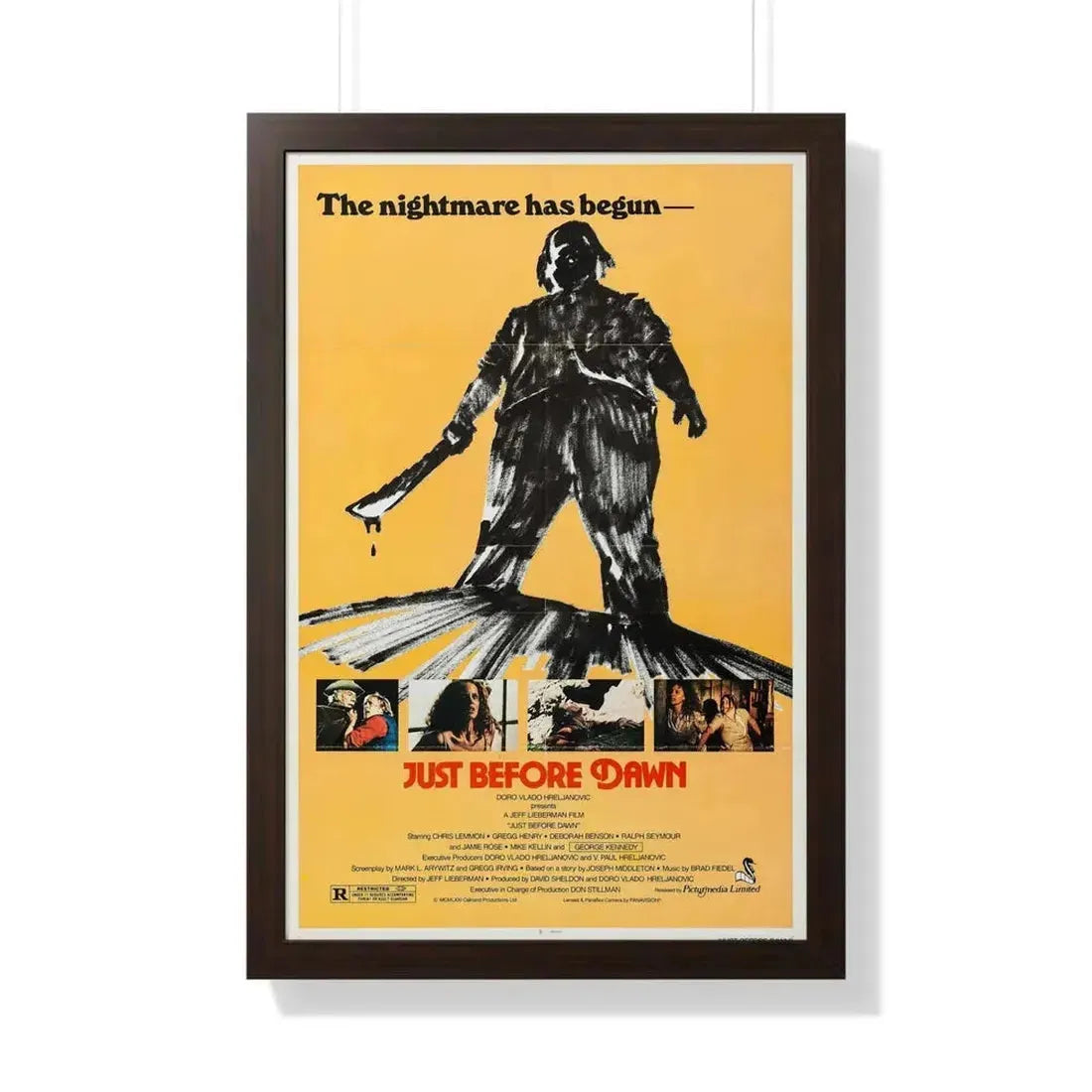 JUST BEFORE DAWN 1981 - Framed Movie Poster - The Sticker Space
