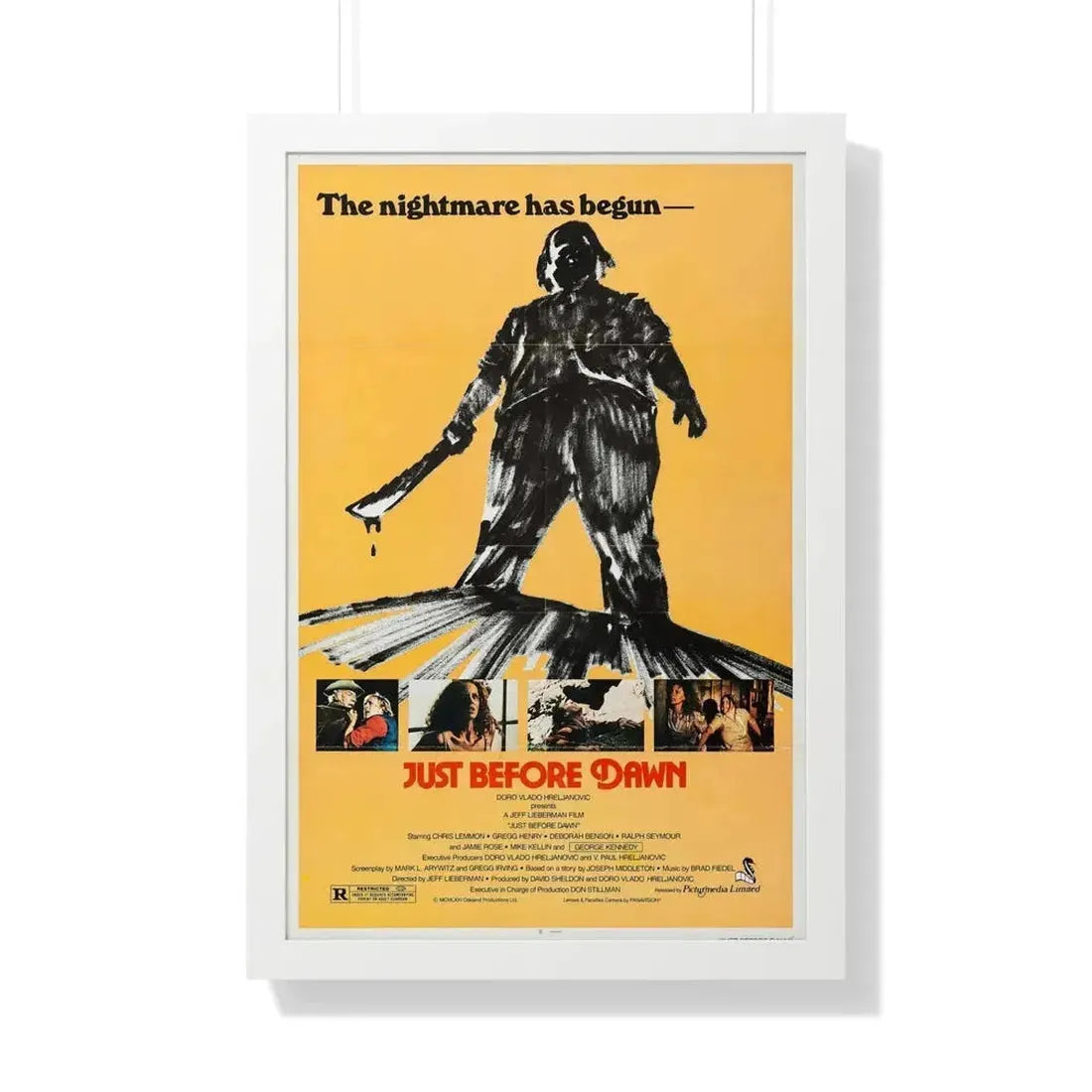 JUST BEFORE DAWN 1981 - Framed Movie Poster - The Sticker Space