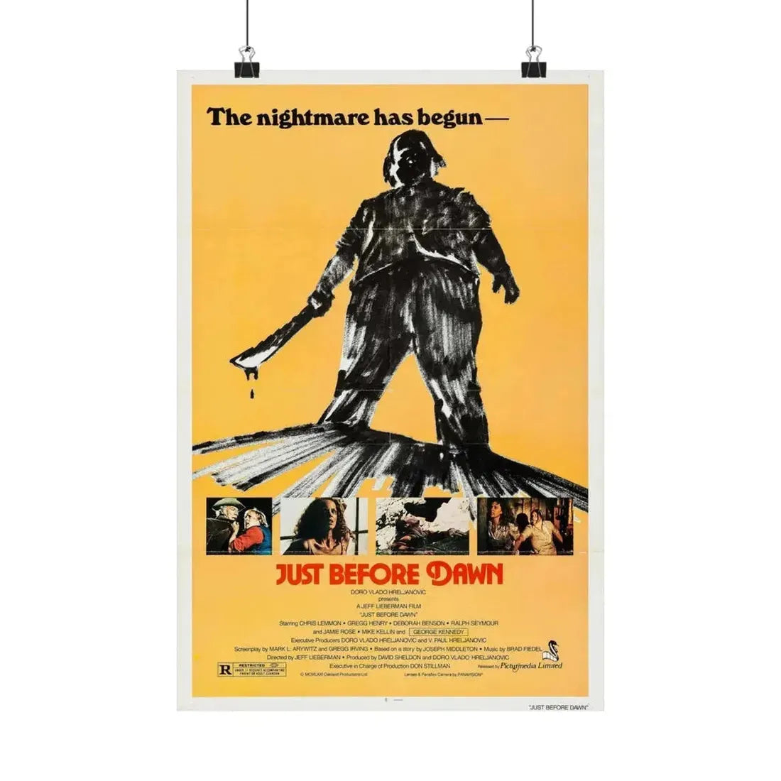 JUST BEFORE DAWN 1981 - Paper Movie Poster - The Sticker Space