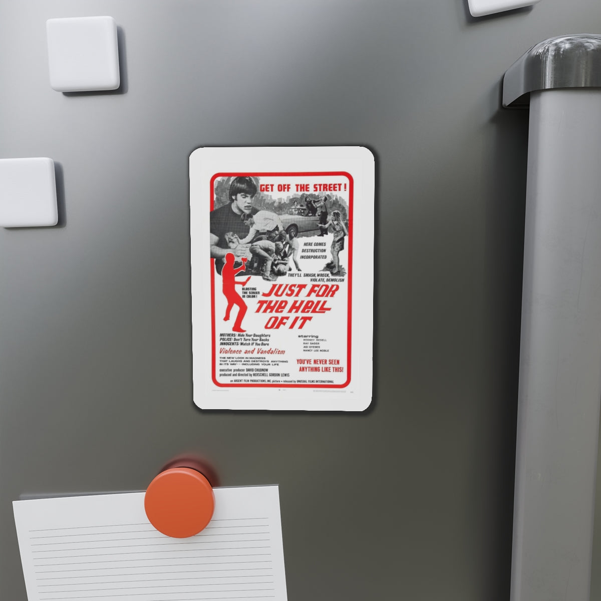 JUST FOR THE HELL OF IT 1968 Movie Poster - Refrigerator Magnet-The Sticker Space