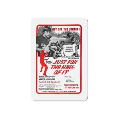 JUST FOR THE HELL OF IT 1968 Movie Poster - Refrigerator Magnet-3" x 3"-The Sticker Space