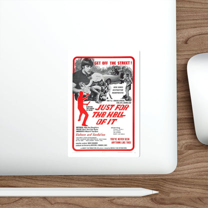 JUST FOR THE HELL OF IT 1968 Movie Poster STICKER Vinyl Die-Cut Decal-The Sticker Space