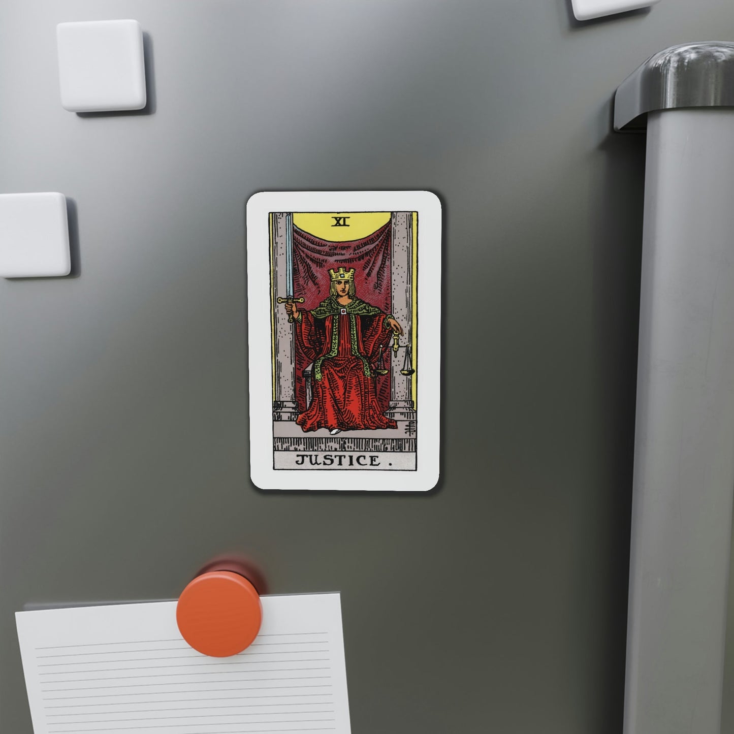 Justice (Tarot Card) Die-Cut Magnet-The Sticker Space