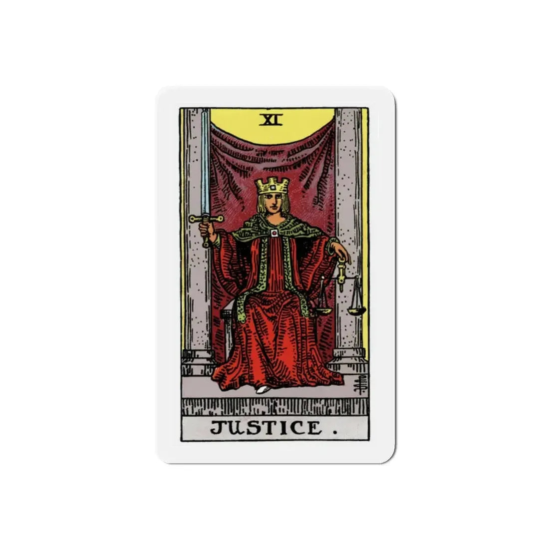Justice (Tarot Card) Refrigerator Magnet - The Sticker Space