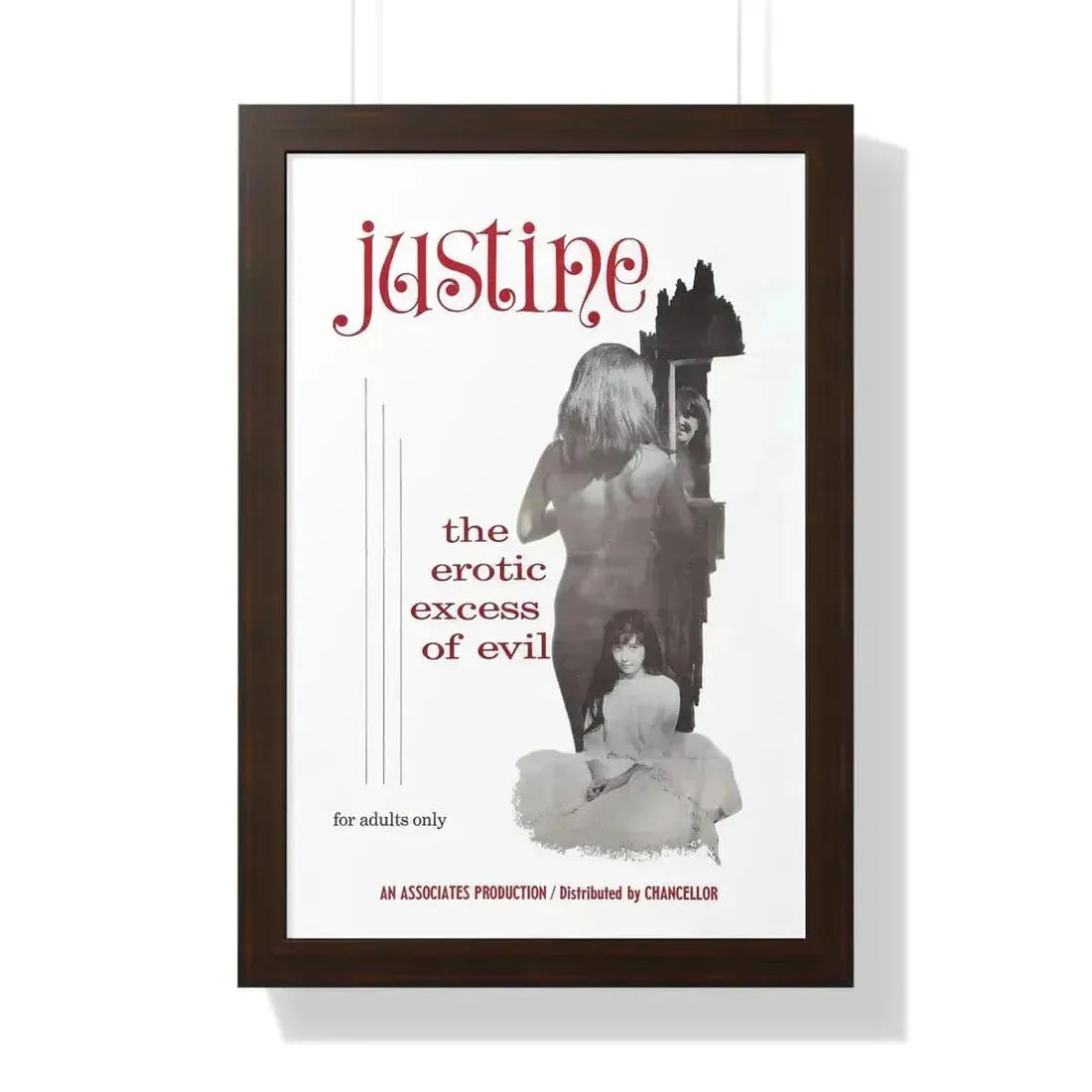 JUSTINE 1980 - Framed Movie Poster 16″ x 24″ Walnut - The Sticker Space