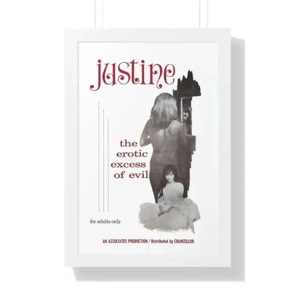 JUSTINE 1980 - Framed Movie Poster 16″ x 24″ White - The Sticker Space