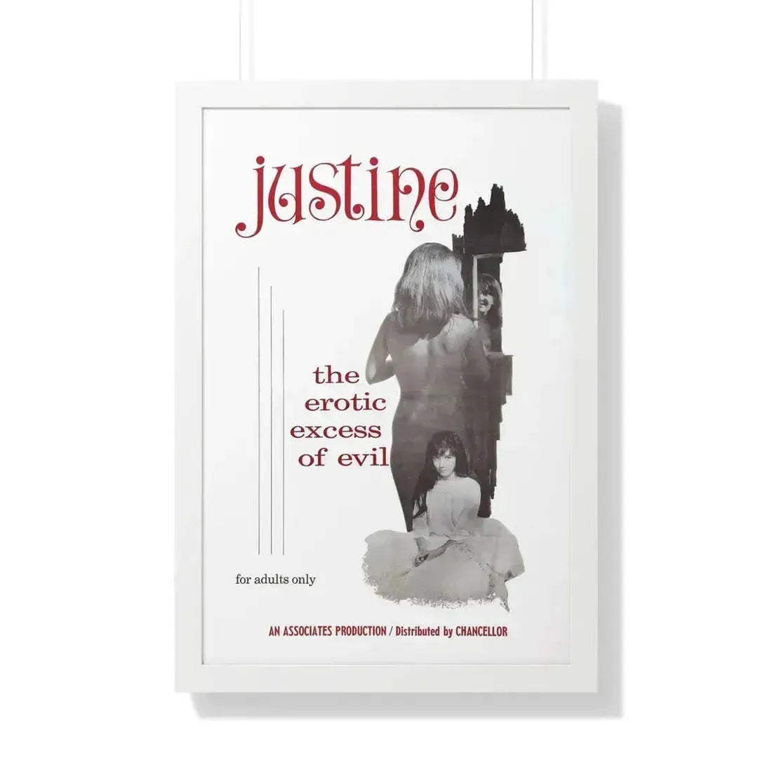 JUSTINE 1980 - Framed Movie Poster 20" x 30" White - The Sticker Space