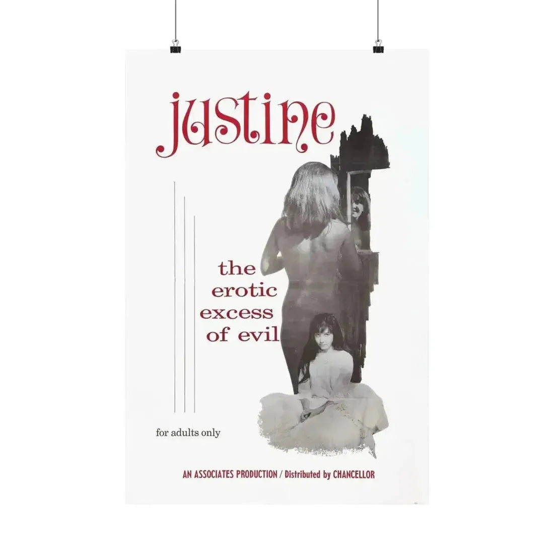 JUSTINE 1980 - Paper Movie Poster - The Sticker Space
