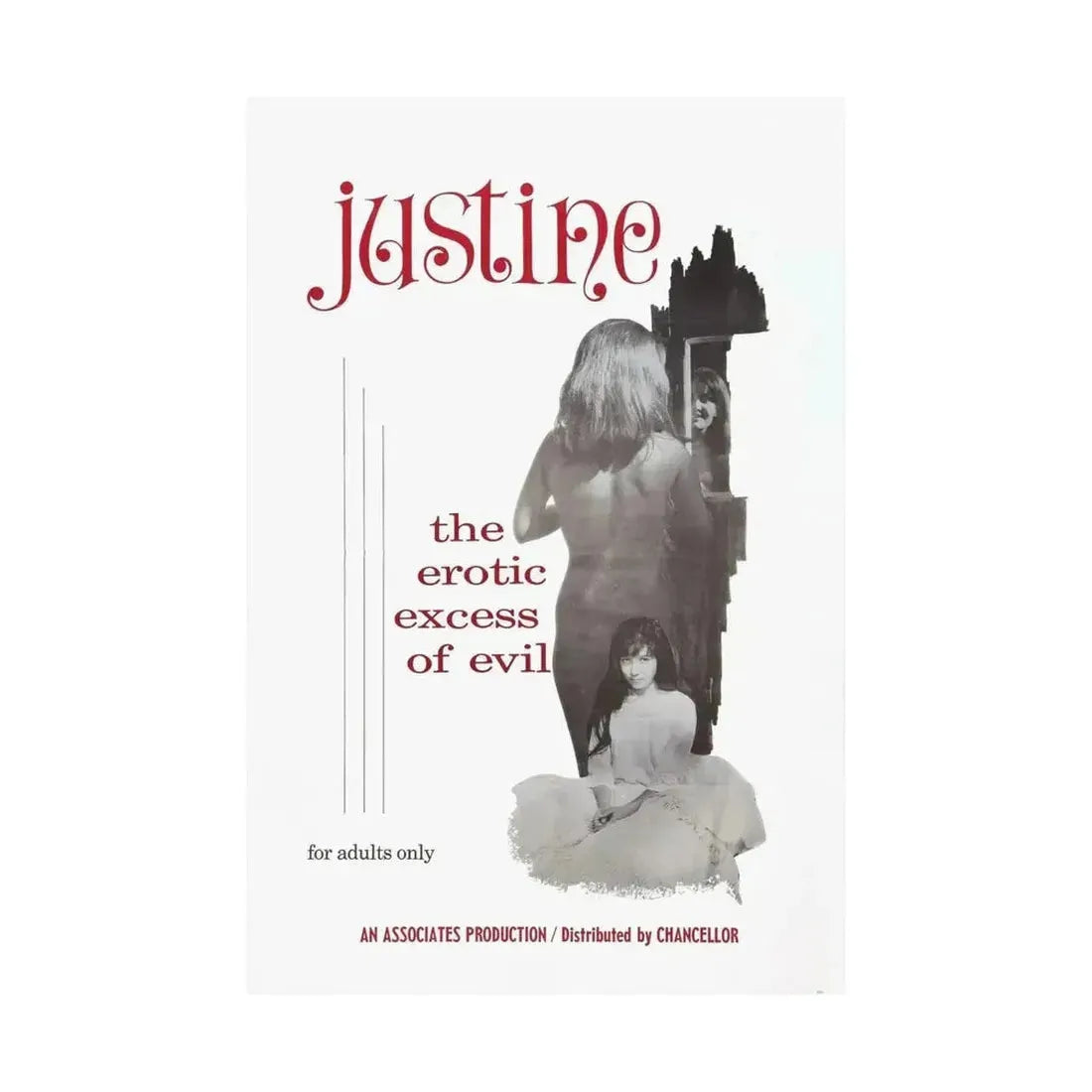 JUSTINE 1980 - Paper Movie Poster - The Sticker Space