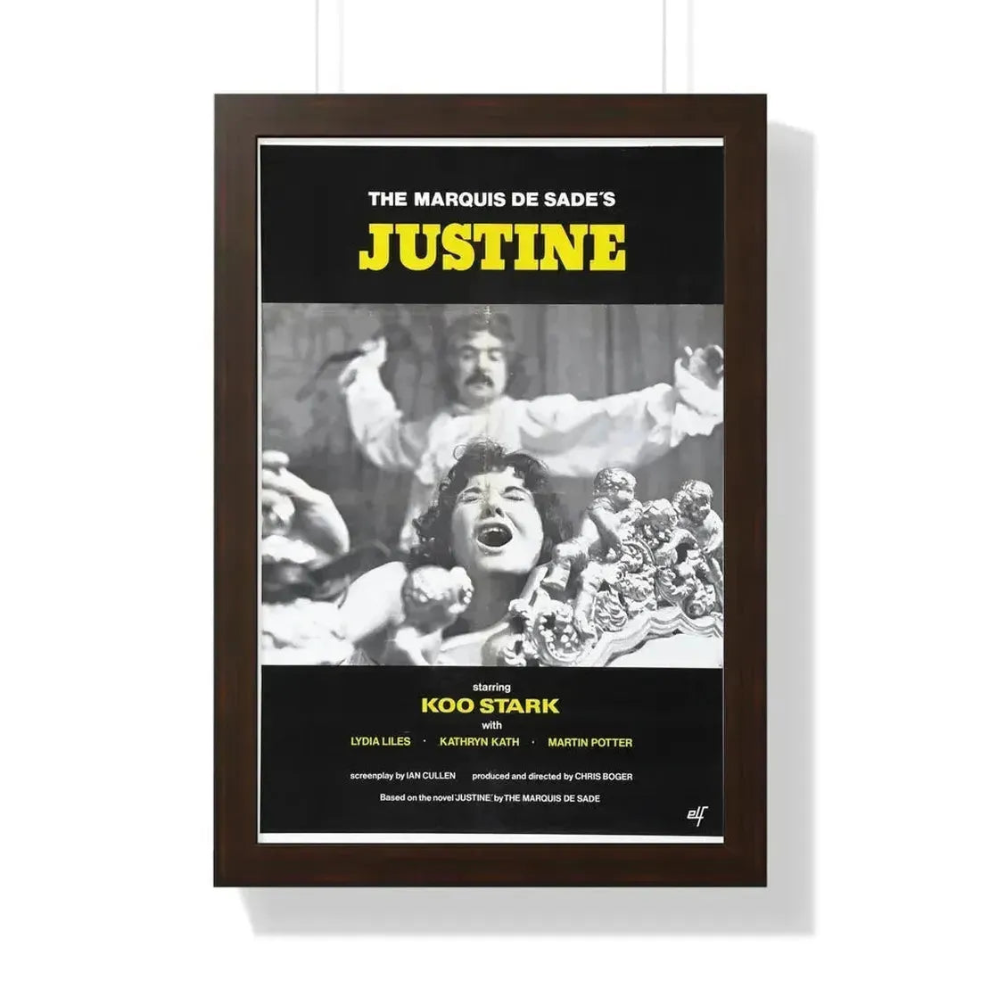 JUSTINE (CRUEL PASSION) 1977 - Framed Movie Poster 16″ x 24″ Walnut - The Sticker Space
