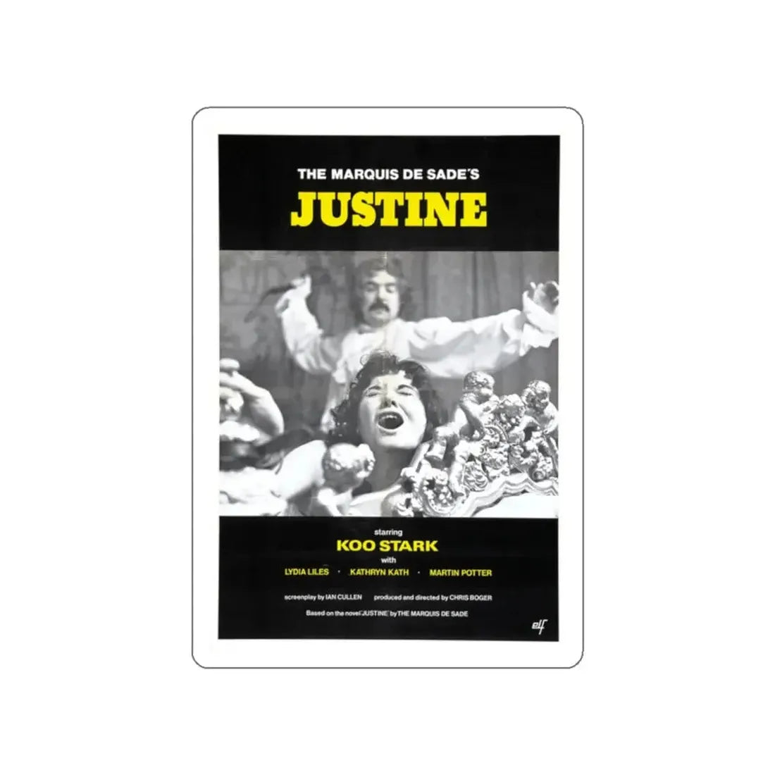 JUSTINE (CRUEL PASSION) 1977 Movie Poster STICKER Vinyl Die-Cut Decal - The Sticker Space