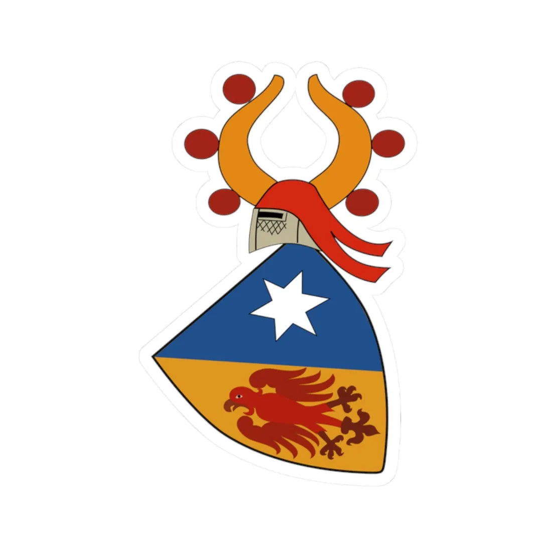 Juvalt wappen (Switzerland) (Coat of Arms) STICKER Vinyl Kiss-Cut Decal 2 Inch White - The Sticker Space