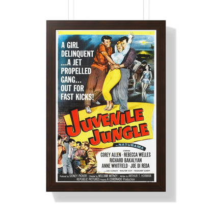 JUVENILE JUNGLE 1958 - Framed Movie Poster-16″ x 24″-The Sticker Space