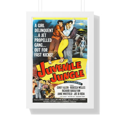 JUVENILE JUNGLE 1958 - Framed Movie Poster-16″ x 24″-The Sticker Space