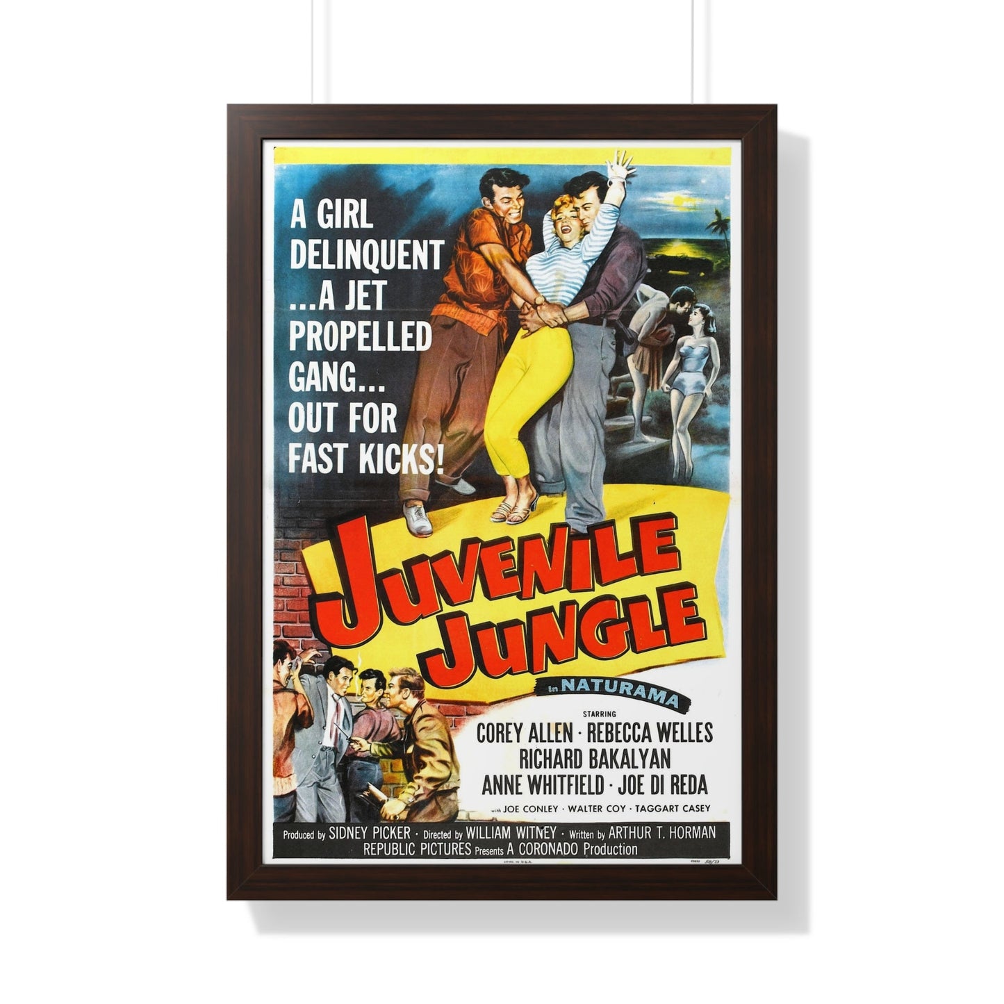 JUVENILE JUNGLE 1958 - Framed Movie Poster-20" x 30"-The Sticker Space