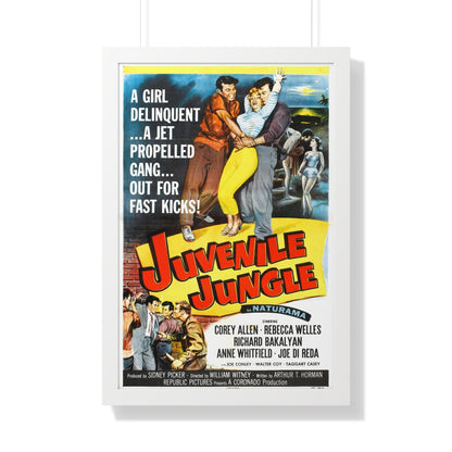 JUVENILE JUNGLE 1958 - Framed Movie Poster-20" x 30"-The Sticker Space