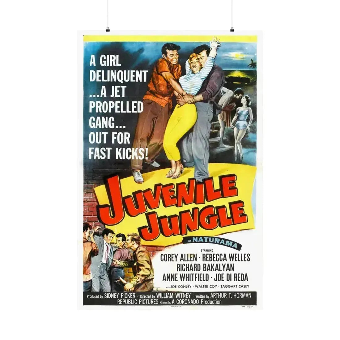 JUVENILE JUNGLE 1958 - Paper Movie Poster 36" x 54" Matte - The Sticker Space