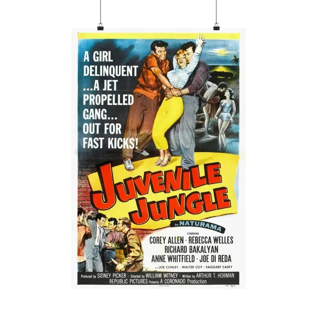 JUVENILE JUNGLE 1958 - Paper Movie Poster - The Sticker Space