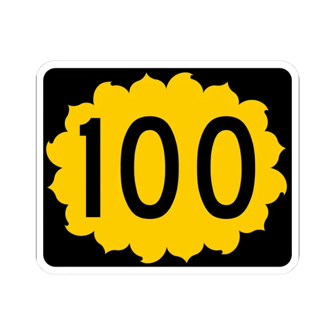 K-100 (Kansas) (Road Sign) STICKER Vinyl Kiss-Cut Decal 3 Inch White - The Sticker Space