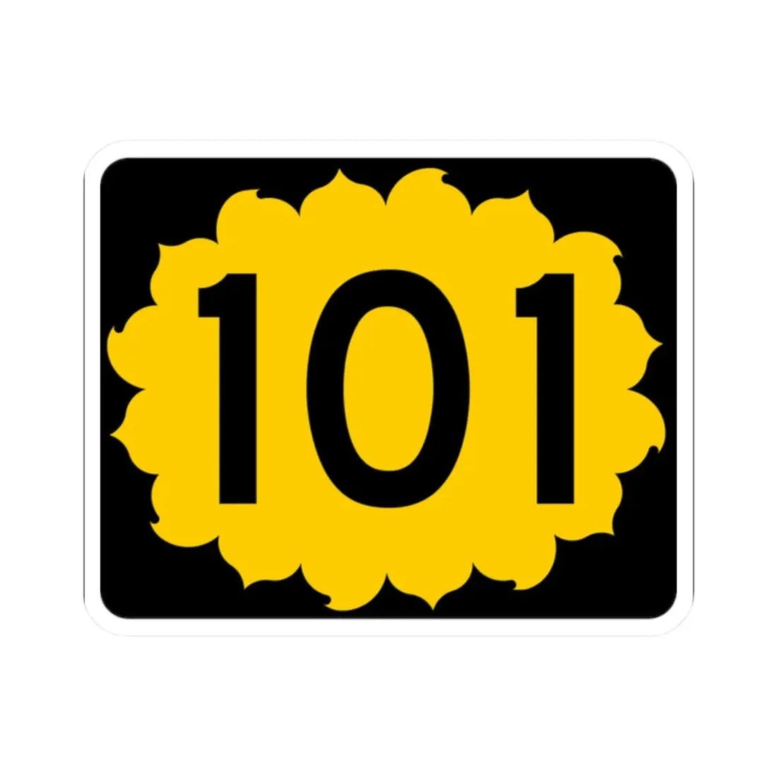 K-101 (Kansas) (Road Sign) STICKER Vinyl Kiss-Cut Decal 2 Inch White - The Sticker Space