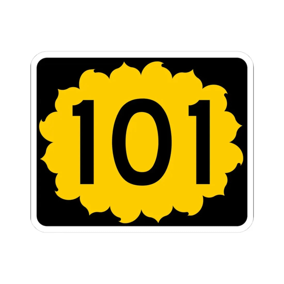 K-101 (Kansas) (Road Sign) STICKER Vinyl Kiss-Cut Decal 3 Inch White - The Sticker Space