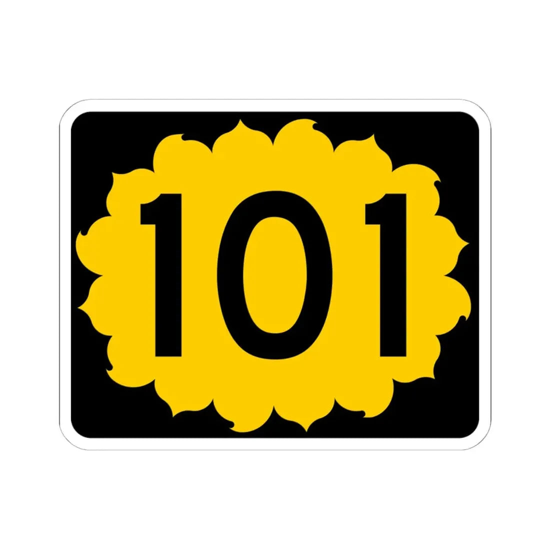 K-101 (Kansas) (Road Sign) STICKER Vinyl Kiss-Cut Decal 6 Inch White - The Sticker Space