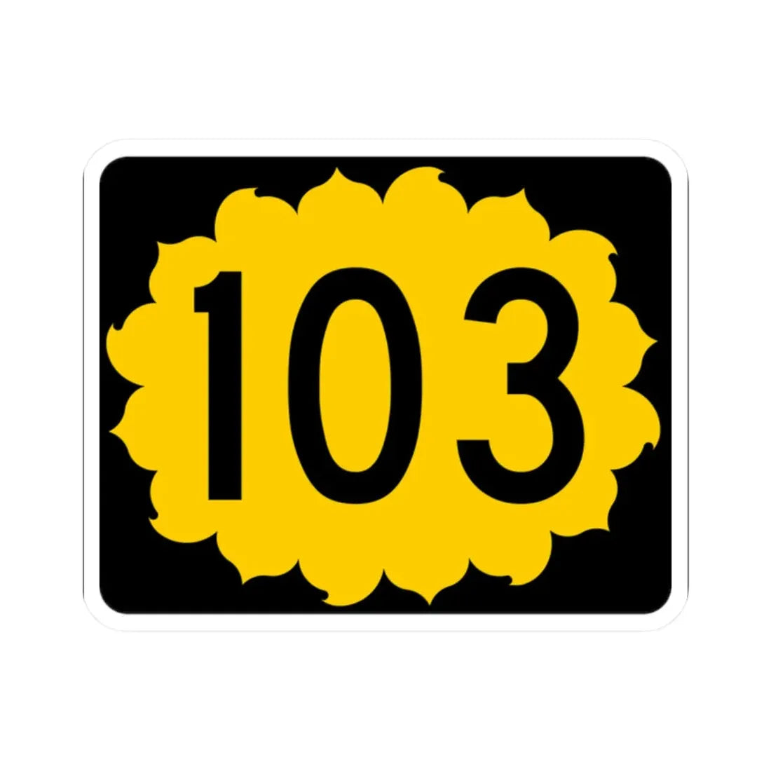 K-103 (Kansas) (Road Sign) STICKER Vinyl Kiss-Cut Decal 2 Inch White - The Sticker Space