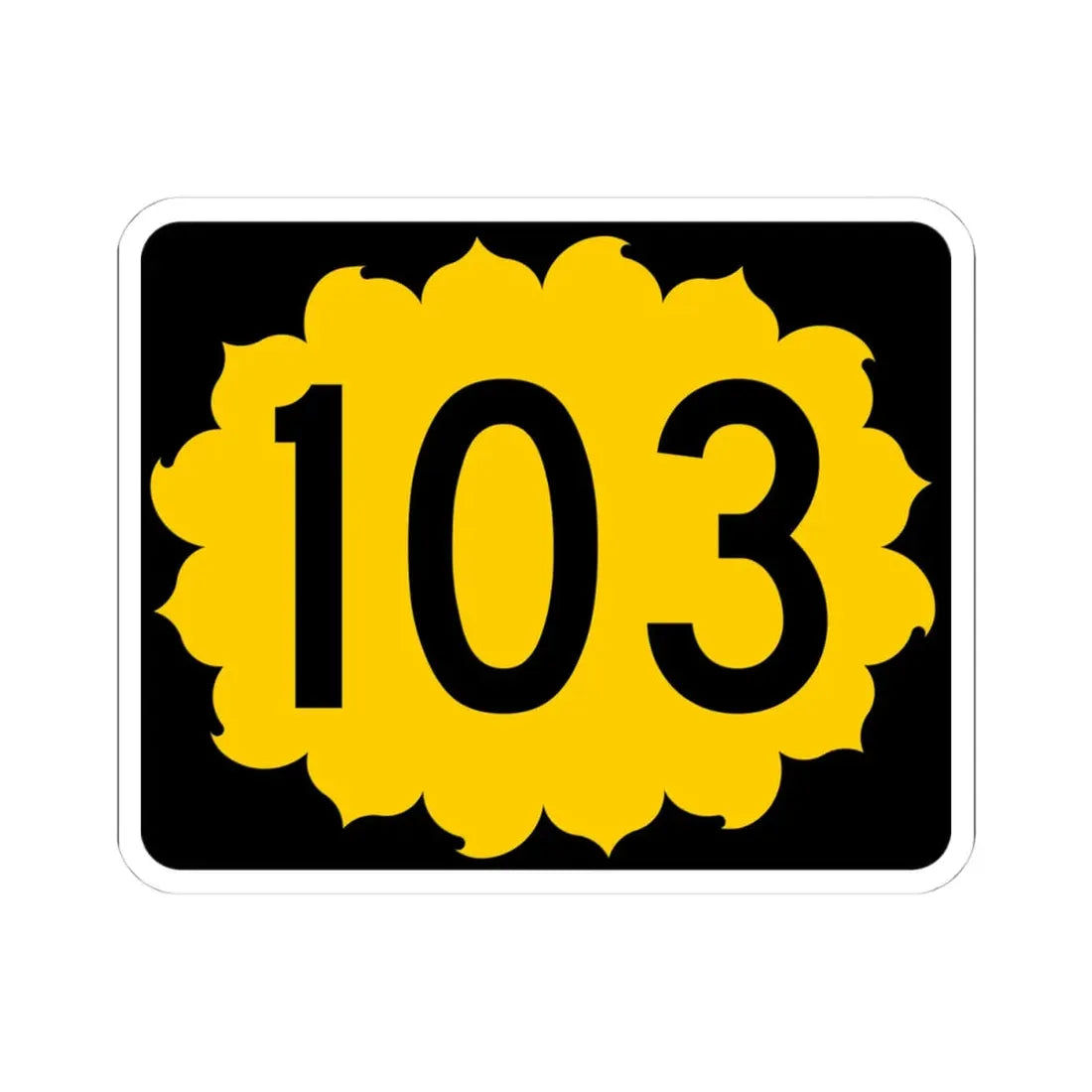 K-103 (Kansas) (Road Sign) STICKER Vinyl Kiss-Cut Decal 4 Inch White - The Sticker Space