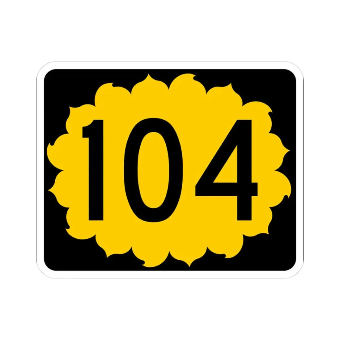 K-104 (Kansas) (Road Sign) STICKER Vinyl Kiss-Cut Decal 3 Inch White - The Sticker Space