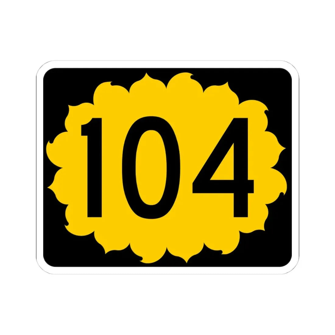K-104 (Kansas) (Road Sign) STICKER Vinyl Kiss-Cut Decal 4 Inch White - The Sticker Space