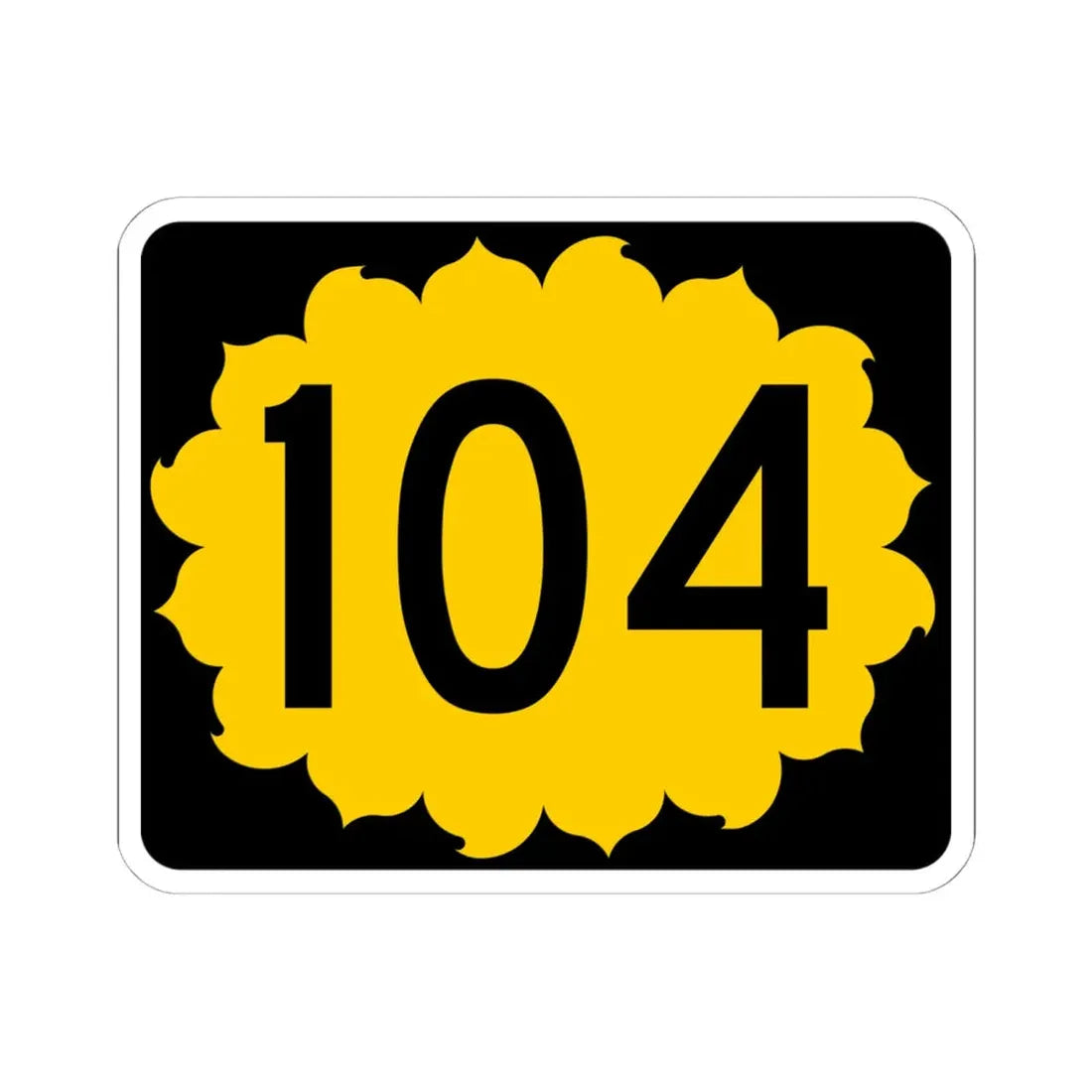 K-104 (Kansas) (Road Sign) STICKER Vinyl Kiss-Cut Decal 6 Inch White - The Sticker Space
