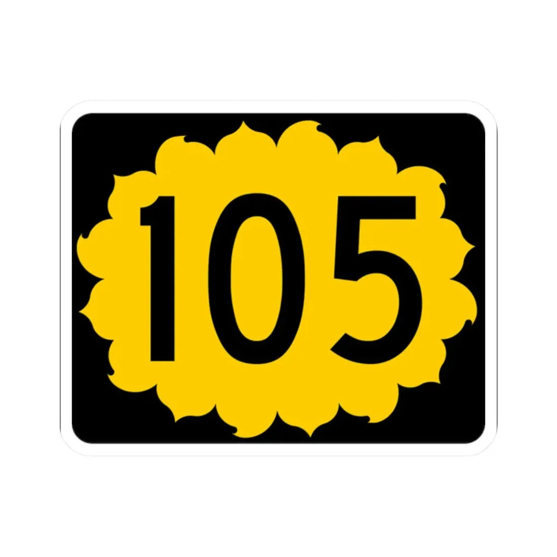 K-105 (Kansas) (Road Sign) STICKER Vinyl Kiss-Cut Decal 2 Inch White - The Sticker Space