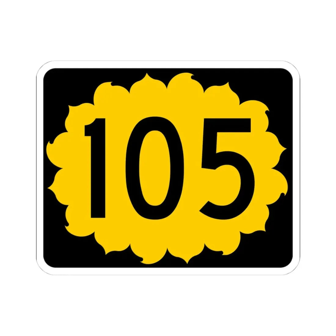 K-105 (Kansas) (Road Sign) STICKER Vinyl Kiss-Cut Decal 4 Inch White - The Sticker Space